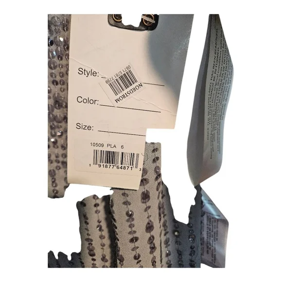 Mac Duggal Sequin Embellished Midi Dress Grey Size 6 - Picture 9 of 11